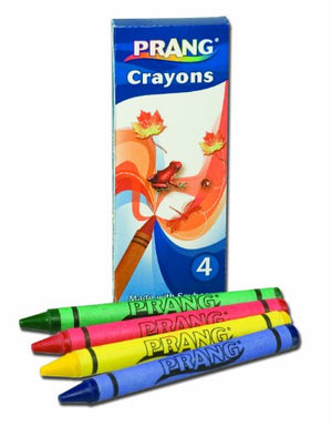 Prang Crayons, Standard Size, Box of 4 Crayons, Assorted Colors (00150)