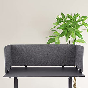 ReFocus™ Raw Clamp-On Acoustic Desk Divider – Reduce Noise and Visual Distractions with This Lightweight Desk Mounted Privacy Panel (Anthracite Gray, 47.25" x 16", 23.6" x 16", & 23.6" x 16")