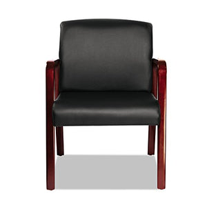 Alera ALERL4319C Reception Lounge Series Guest Chair, Cherry/Black Leather