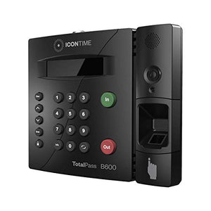 TotalPass B600 Biometric Fingerprint Employee Time Clock | 100% Identity Verification on Every Punch | Connect via USB, Network, Wi-Fi or Web | No Monthly Fees