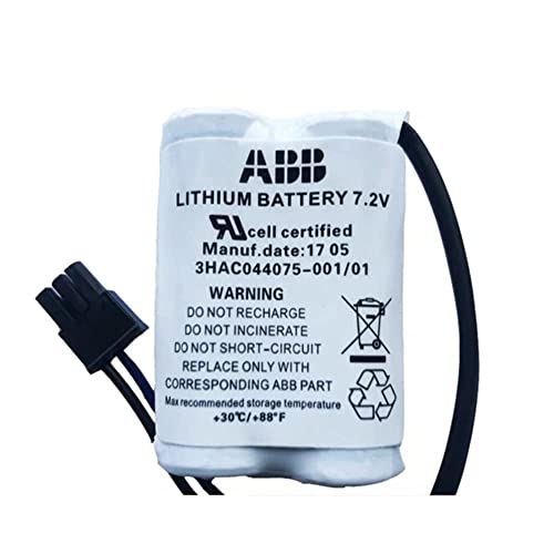 BAOBUTE 20pcs 3600mAh 3HAC044075-001/01 7.2V Lithium Battery for ABB Robot CPU SMB ABBTA521 ABB3HAC16831-1
