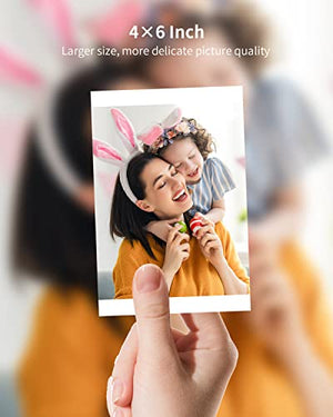 ZJX Bluetooth Photo Printer 4×6’’, Portable Instant Picture Printer for iPhone/Smart Phone, Compatible with iOS and Android Device（Paper is not Included in The Package）, White (PP-01-3)