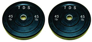 TDS 90lbs (2 x 45lb) Virgin All Rubber Bumper Plates. Designed for CrossFit workout and Fitness Training. (Purpose of placing Steel plates inside is only to reduce production costs, will split soon.)