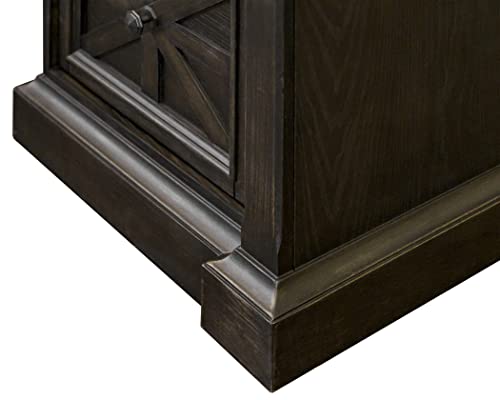 Martin Furniture Traditional Wood Credenza Desk, Dark Brown - Office Writing Table with Storage