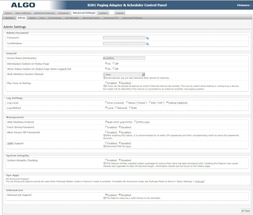 Algo 8301 PoE IP Voice Paging Adapter with Audio Streaming & Bell Scheduler