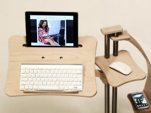 Lounge-wood Classic - Laptop Table supports up to 17-18 inch Laptops, Tablet PC, Ipad, Lectern for E-book. Mousepad for external Mouse.