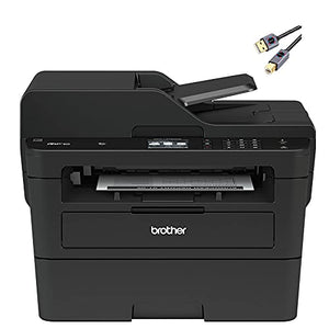 Brother Premium L-2750DW Compact Monochrome All-in-One Laser Printer I Print Copy Scan Fax I Wireless I Mobile Printing I NFC Printing I Auto 2-Sided Printing I ADF I Up to 36 ppm + Printer Cable