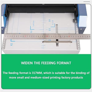 PHOLK Electric Stapling and Folding Machine, A3/Automatic Saddle Stitching and Flat Staple Binding, Electric Folding Machine