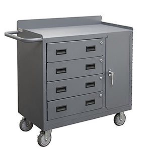 Durham 2211A-LU-95 Mobile Cabinet with 4 Drawer Lockable Storage Compartment, 36" Wide, 1200 lb Capacity