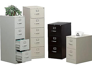 HON C&H Vertical File Cabinet - 25" Front-to-Back Filing - 4 Legal Drawers - Light Gray