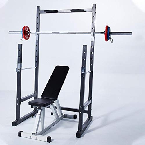 XESRT Adjustable Power Rack, Half Power Cage Squat Rack, Multi-Function Workout Station for Weightlifting Bodybuilding Strength Training Equipment