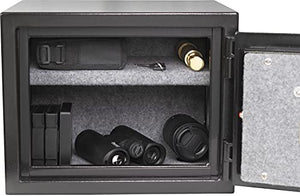 BARSKA AX13498 Biometric Fireproof Safe 0.75 Cu Ft Black Texture with Long Locking Bolts, Small