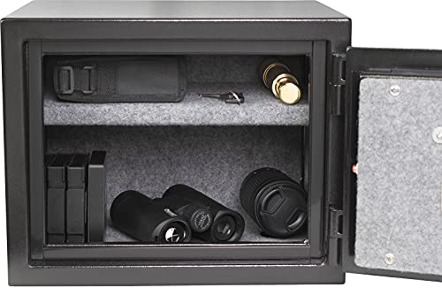 BARSKA AX13498 Biometric Fireproof Safe 0.75 Cu Ft Black Texture with Long Locking Bolts, Small