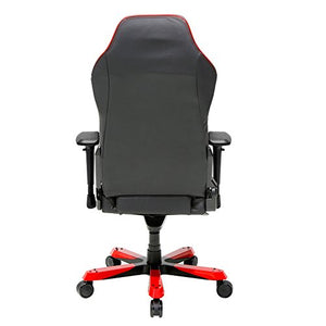 DXRacer Iron Series DOH/IS188/NR Full Grain Leather Racing Bucket Seat Office Chair Gaming Chair Ergonomic Computer Chair eSports Desk Chair Executive Chair with Free Cushions (Black/Red)