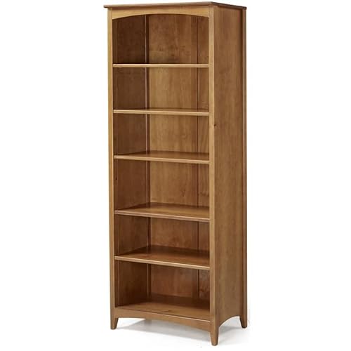 Home Square 72" Shaker Style Solid Wood Bookcase in Cherry - Set of 2 by Home Square
