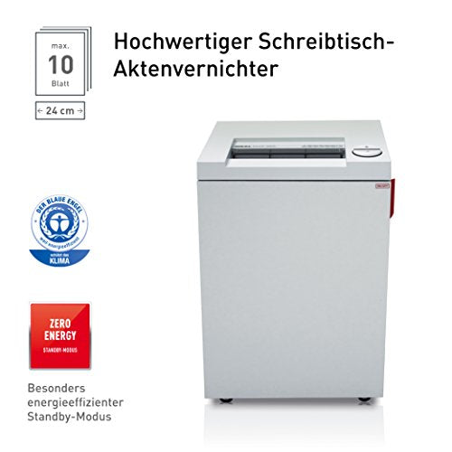 ideal. 2445 Cross-Cut Deskside Paper Shredder, Continuous Operation, 6-8 Sheet Feed Capacity, 9-Gallon Bin, Shred Staples/Paper Clips/Credit Cards, Designed for 3-4 Users, P-5 Security Level