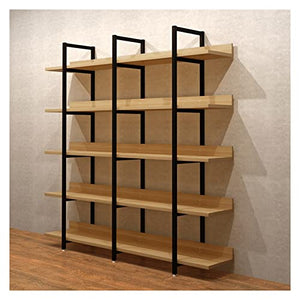 HARAY Multi-Layer Bookshelf Cabinet Display Rack - Steel & Wood Art Shelf