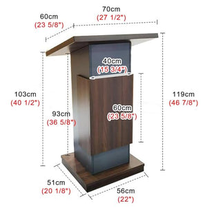 EESHHA Mobile Teachers Podium with Wheels, Wooden Floor Lectern for Auditorium Conference