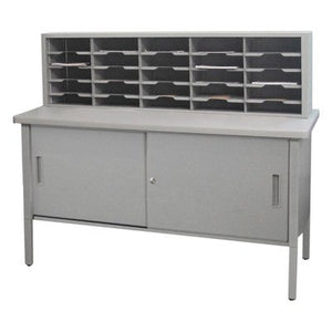 25 Adjustable Slot Literature Organizer with Cabinet Color: Gray Textured Steel/Gray Laminate Surface