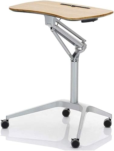 Pneumatic Height Adjustable Sit-Stand Mobile Laptop Computer Desk Cart