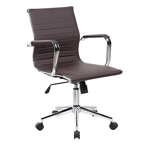 2 Piece Office Set with Executive Office Chair and Computer Desk in Chocolate