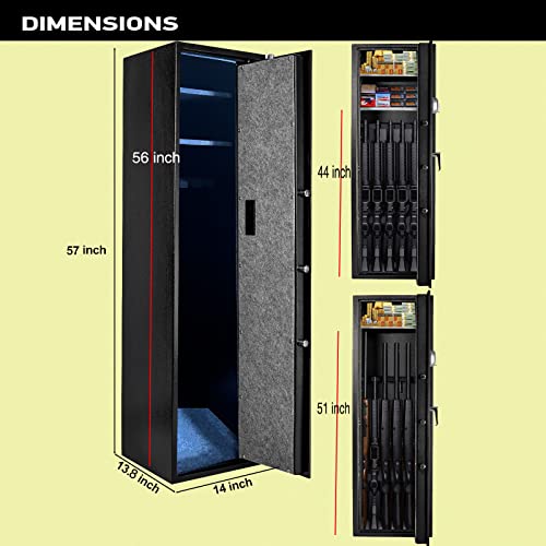 Gearmart Fast Access Gun Safe Rifle Safe Larger and Durable for 5-6 Gun Shotgun Cabinet (Larger Rifle Safe-Electronic)