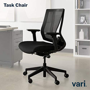 Vari Task Chair - Ergonomic Office Chair with Mesh, Armrests, and Rolling Casters - 300lb Capacity - Lumbar Support - Black