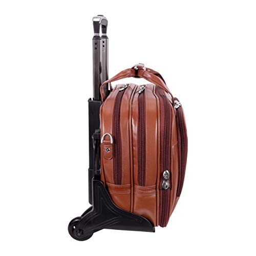 McKleinUSA Damen 80714 R Series Leather Detachable-Wheeled Laptop Case (Brown)