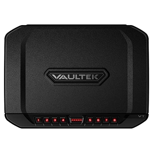 VAULTEK VT Full-Size Handgun Bluetooth Smart Safe Multiple Pistol Safe with Auto-Open Lid and Rechargeable Battery(Black)