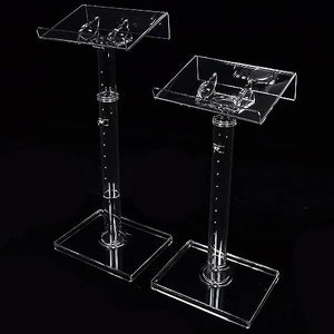 BAYTEWJX Portable Floor Lectern Podium Stand - Height Adjustable Small Acrylic Podium Stand