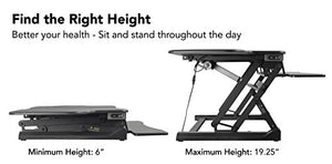 Mount-It! Electric Standing Desk Converter, 48 Inch Extra Wide Motorized Sit Stand Desk with Built in USB Port, Ergonomic Height Adjustable Workstation, Black (MI-7962)