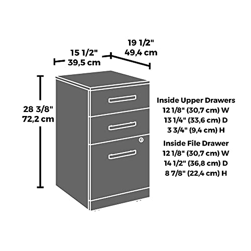 Sauder OfficeWorks Affirm 3 Drawer Mobile File Cabinet, Classic Cherry, 15.55" x 19.45" x 28.43