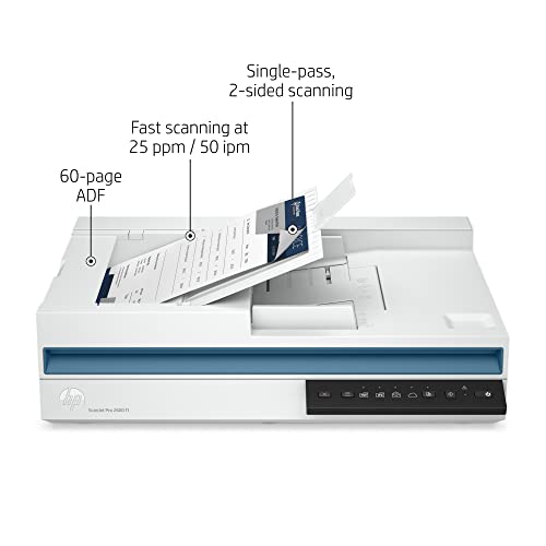 HP Inc. ScanJet Pro 2600 f1, Fast 2-Sided Scanning with Auto Document Feeder (20G05A)