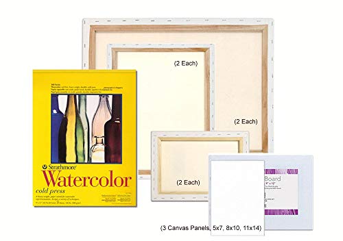 Artist Painting Set W/Table-Top & Full Easel, Art Painting Brushes, Paint Tubes, Painting Pads, Stretched Canvas, Painting Knives for Oil, Watercolor, Acrylic Painting & Art Sketch