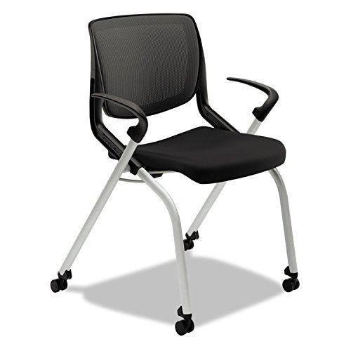 HON Motivate Seating Nesting/Stacking Flex-Back Chair - Black/Onyx/Platinum
