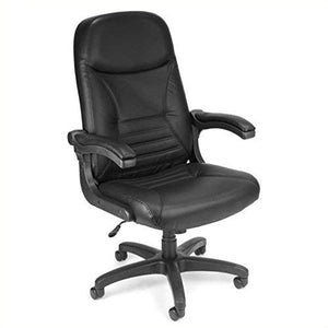 OFM MobileArm Leather Executive Chair - High-Back Conference Chair, 24" x 48" (550-L-BLACK)