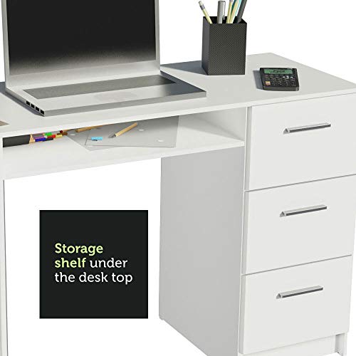 MADESA Modern Compact Home Office Computer Writing Desk (White)