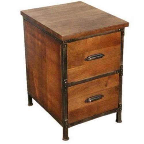 Y Decor Lafayette 2-drawer Wood & Metal File Cabinet in Medium Brown Finish