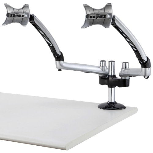 Cotytech Dual Apple Desk Mount Spring Arm Grommet Base - Silver (DM-GS2A-G)