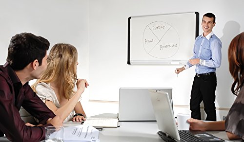 MasterVision MVI Platinum Pure White Dry Erase Board, 72x48 Inch, Aluminum and Black Frame (MVI270401)