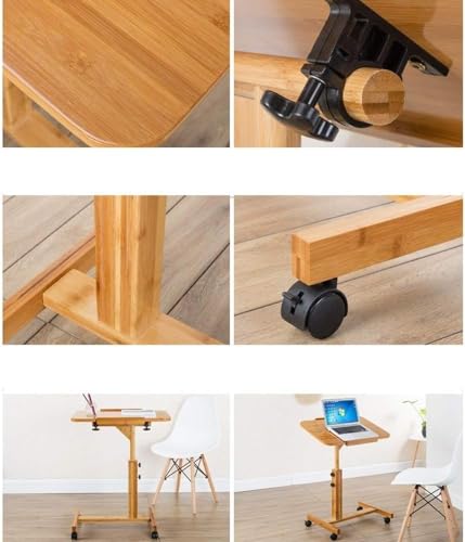 GaRcan Height Adjustable Mobile Laptop Stand Desk Rolling Cart, Adjustable Height