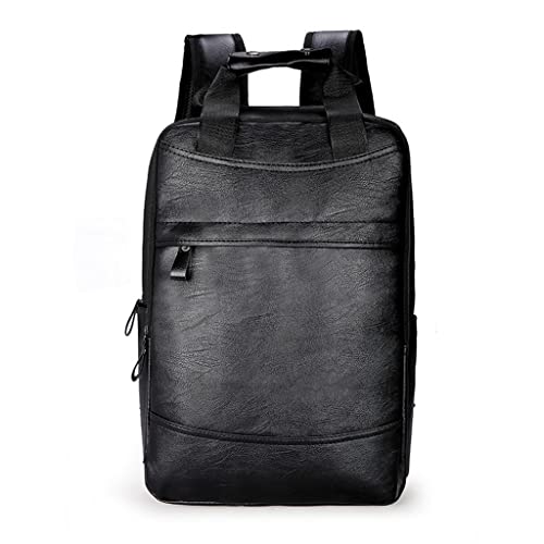 Backpack Men's Vintage Backpack Backpack Casual PU Leather Travel Vintage Men's Laptop Bag (Color : B, Size