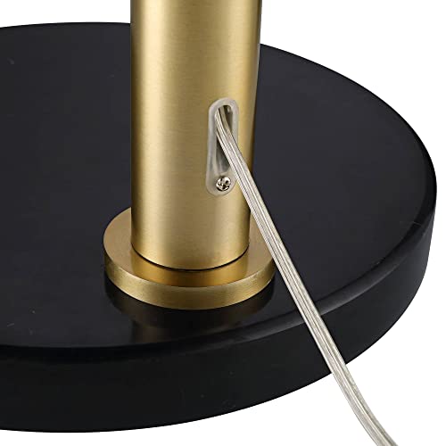 Possini Euro Design Rayne Modern Mid Century Arc Floor Lamp 3-Light LED 72" Tall Warm Gold Black Frosted Glass Globe