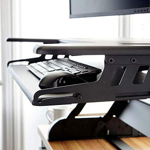 VARIDESK - Height Adjustable Standing Desk Converter - Stand Up Desk for Dual Monitors and Cubicles - Cube Plus 40
