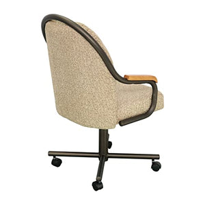 Caster Chair Company Swivel Tilt Caster Arm Chair in Wheat Tweed Fabric