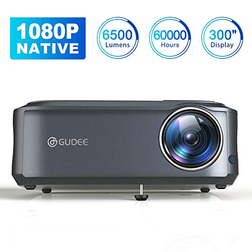 Video Projector, GuDee Projectors 1080P Full HD Overhead Projector Portable for Computer Laptop Business Game PowerPoint Presentation Home Theater Compatible with iPhone Android USB HDMI