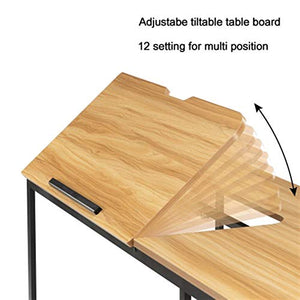 MDZZ 55 Inch Multi-Function Drafting Table,Computer Desk，Phone，pad，Computer 12 Different Position Adjustable Stand Table Multi-Function Drawing Table with Adjustable Tiltable Stand Table Board