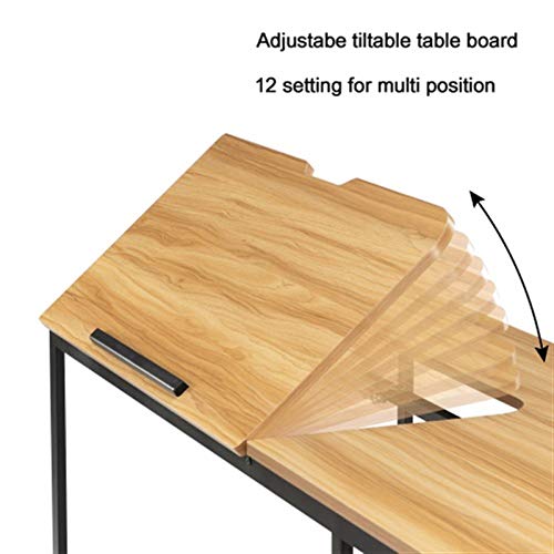 MDZZ 55 Inch Multi-Function Drafting Table,Computer Desk，Phone，pad，Computer 12 Different Position Adjustable Stand Table Multi-Function Drawing Table with Adjustable Tiltable Stand Table Board