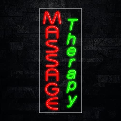 LED Flex Neon Massage Threapy Sign for Business Displays | Electronic Light Up Sign for Retail Businesses | 13"W x 32"H x 1"D
