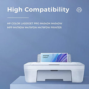 HIPAGE (with Chip) Remanufactured Toner Cartridge Replacement for HP 414X 414A W2020A W2021A W2022A W2023A for Color MFP M479fdw M454dw Printer (Black, Cyan, Magenta, Yellow, 4 Pack)